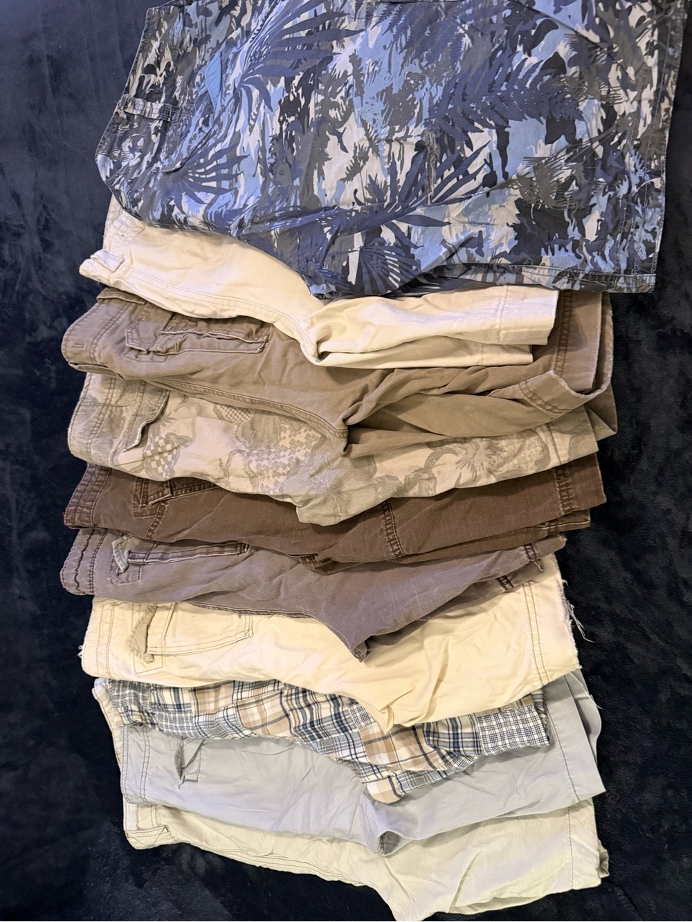 10 Pair of Assorted Men's Shorts Stack in Neutral Tones